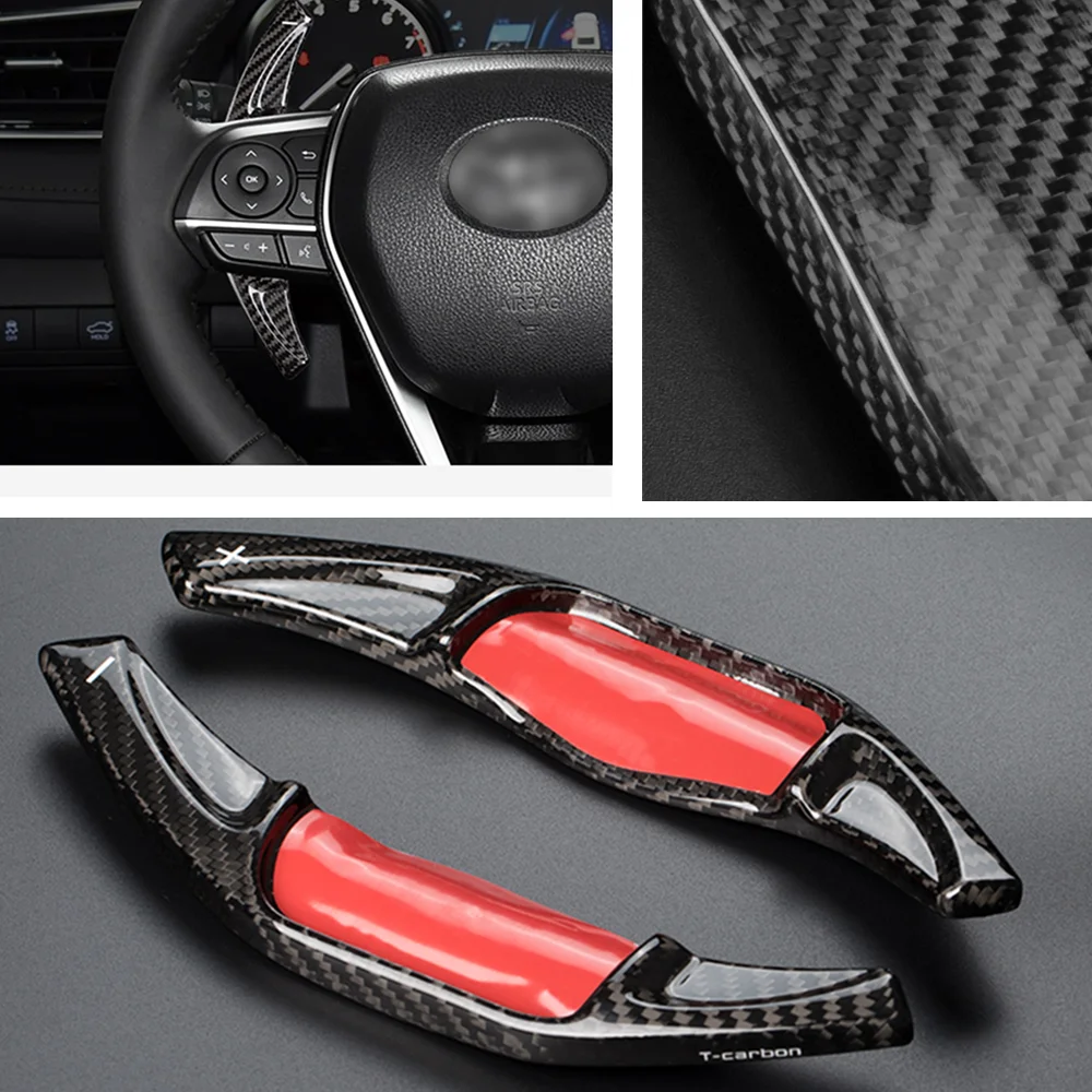 

For Toyota Camry 2018 Corolla Avalon 2019 RAV4 2020 Gear Car Steering Wheel Shift Paddle Cover Extension Black/Red Shifter Pick