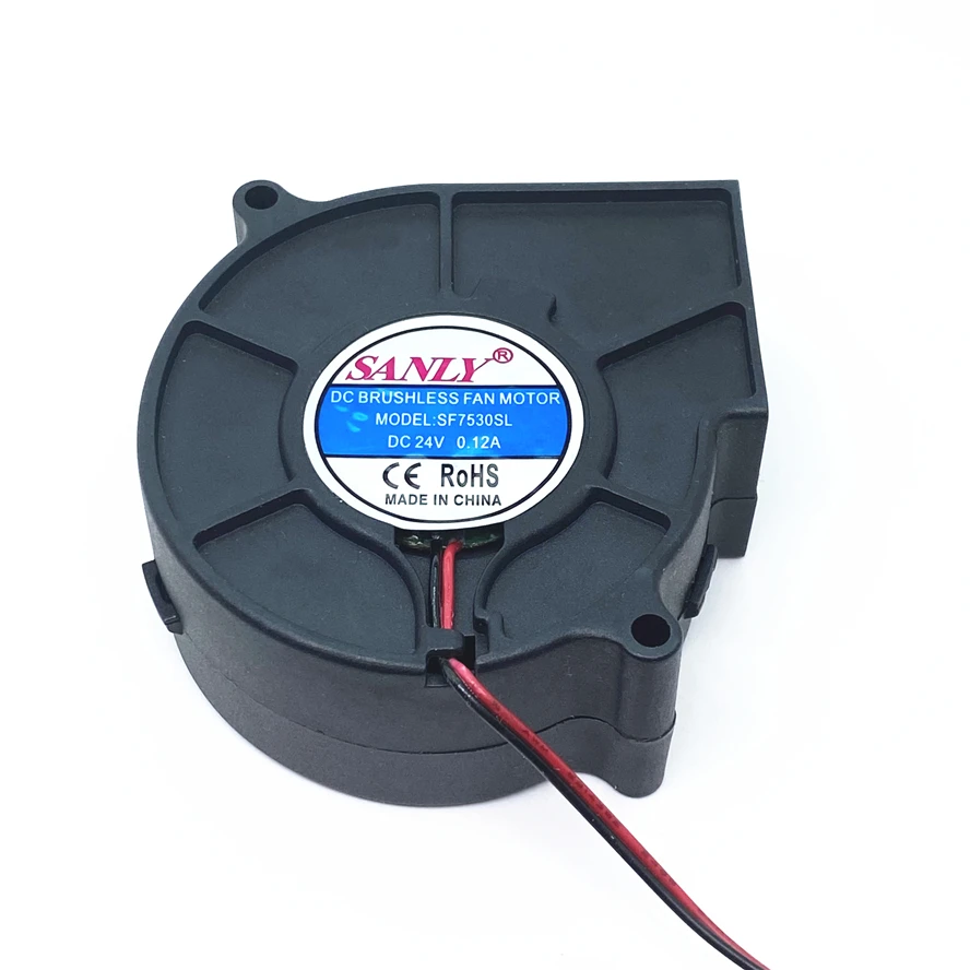 SANLY SF7530SL 75X30MM Blower Fan DC 24V 0.12A Centrifugal Fan Industrial Blower Induction Cooker Fan 2pin