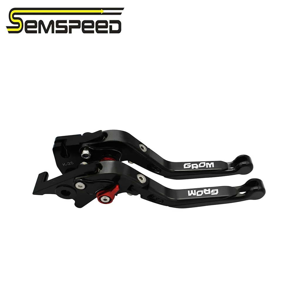 SEMSPEED With Logo GROM CNC Motorcycle Folding Extendable Brake Clutch Levers For Honda MSX125 MSX 125 Grom 2014-2018 2019 2020