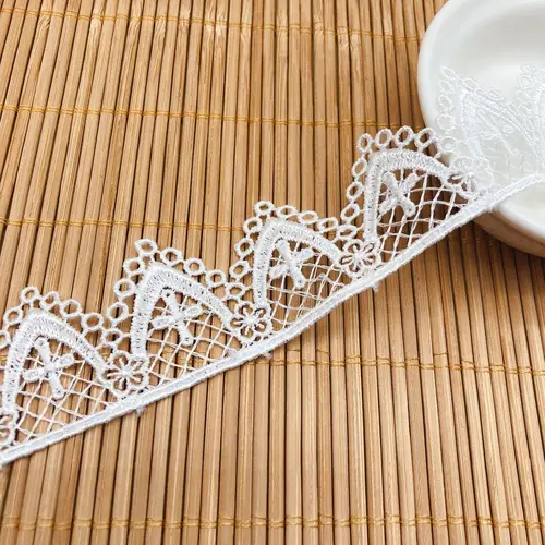 Imagen 2 del producto Falda de Lolita con cruz de flores unilaterales, accesorios de boda, tela de encaje bordado, costura de prendas, manualidades, cintas de costura