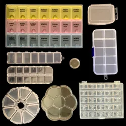 10 Sizes Plastic Storage Boxes Compartment Container For Home Jewelry Sewing Accessories Tools Rectangle Box Case