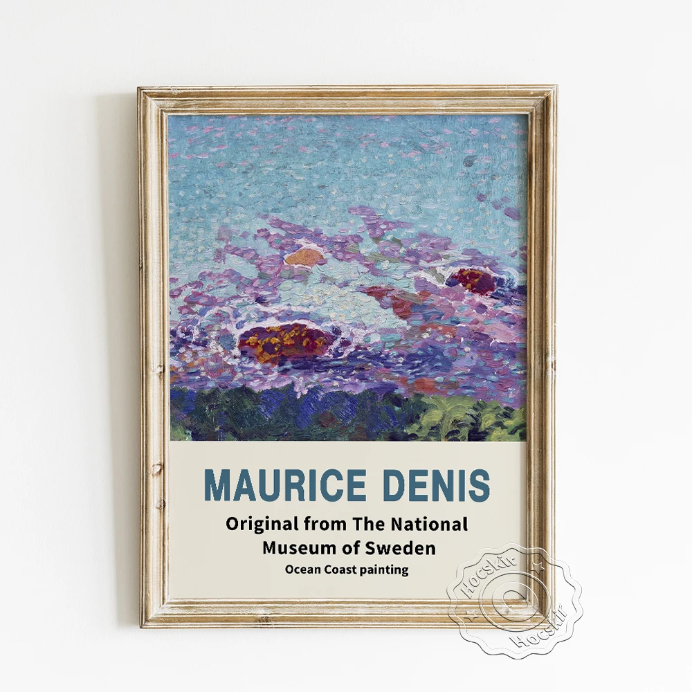 Maurice Denis Exhibition Museum Poster, Ocean Coast Scenery Canvas Painting, Symbolism Landscape Wall Picture, Home Decor Prints