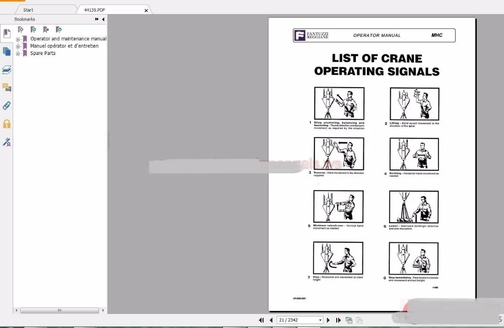 Fantuzzi Harbnour Cranes Operator, Maintenance Manual, Hydraulic and Electrical Schematic