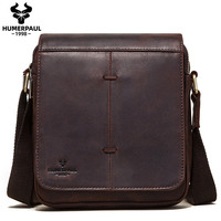 Vintage Crazy Horse Leather Men Message Bags Top Quality Travel Handbag Flap Luxury Brand Business Male Shoulder Bag Sling Sac