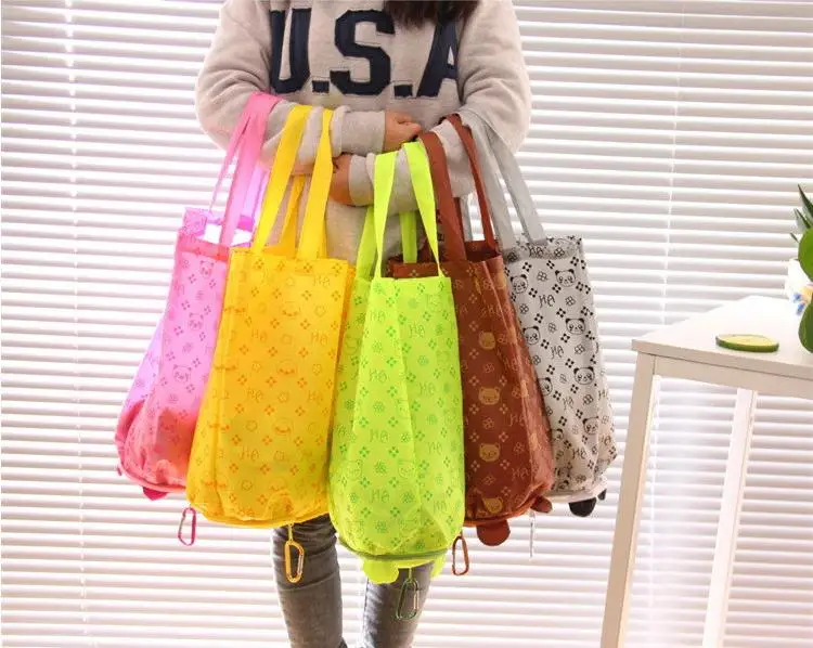 Hot New Reusable Cute Animal Cartoon Portablelovely Folding Eco Shopping Waterproof Travel Bag Pouch Tote Handbag Wholesale