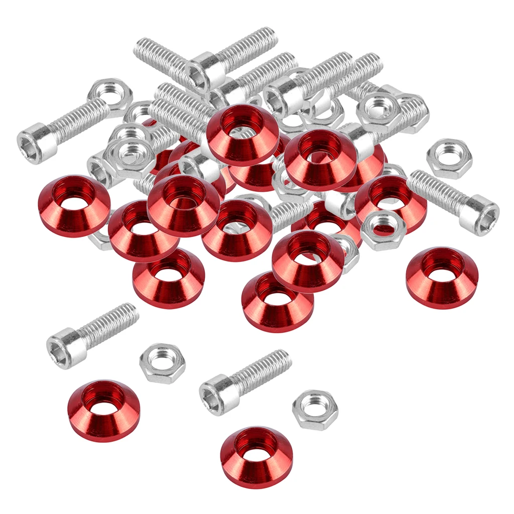 

20pcs Aluminum Washers Engine Dress Up Bolts Assortment Kit for Car License Plate Frame, Fender, Bumper
