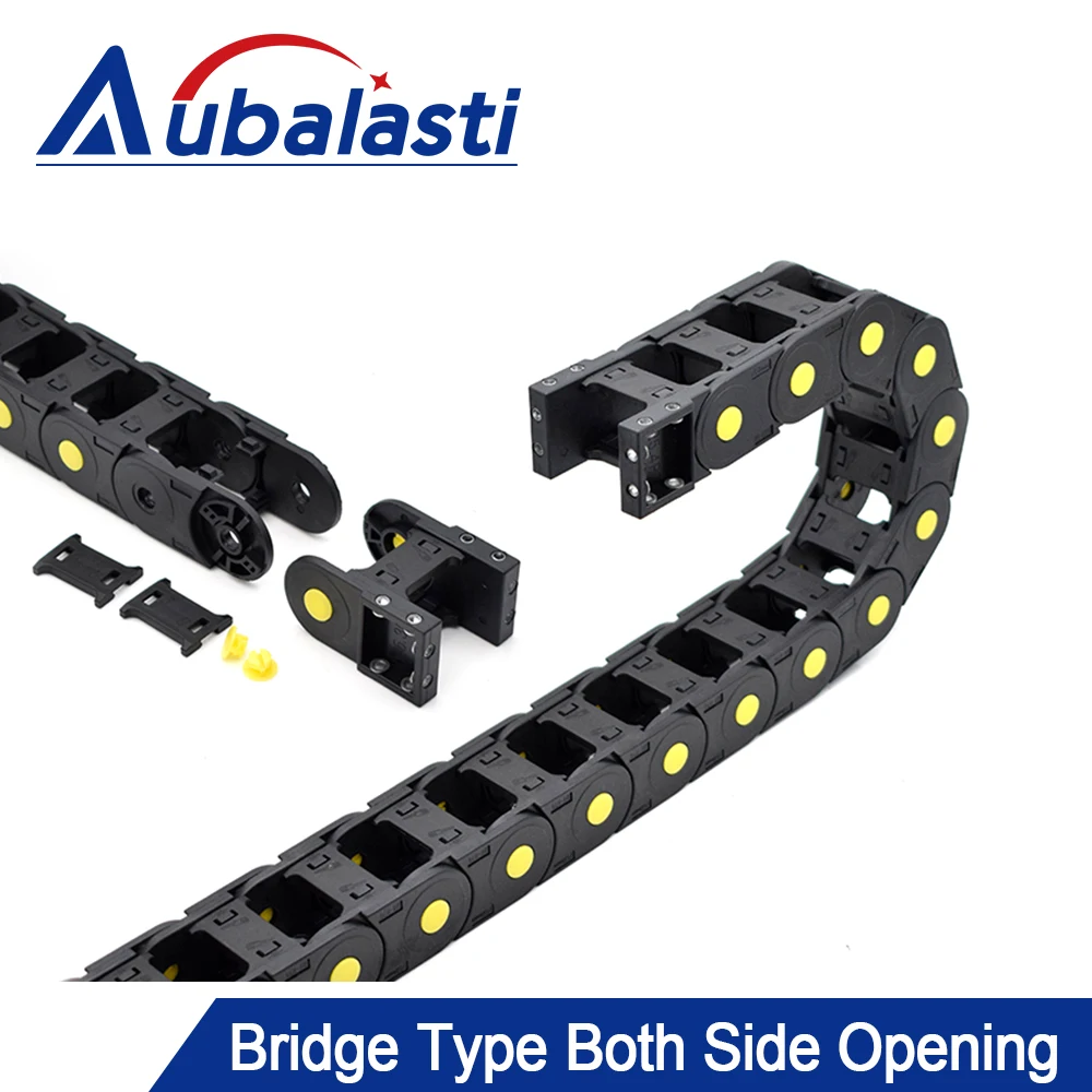 Aubalasti Cable Chains Bridge Type Both Side Opening 20x50 20x77 25x38 25x60 25x75 25x100mm Plastic Towline Transmission