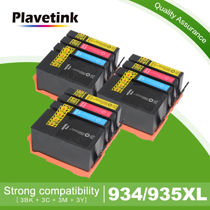 Plavetink 12 PCS 934 935XL Compatiable Ink Cartridge For HP 934 935 XL For HP934 935 Officejet Pro6230 6830 Officejet 6812 6815