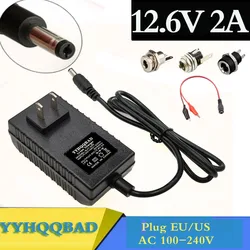 12,6 V 2A Lithium-Batterie Ladegerät 100-240V Für Lithium-Batterie mit LED Licht DC Power Jack Sockel weibliche Panel Mount-anschluss