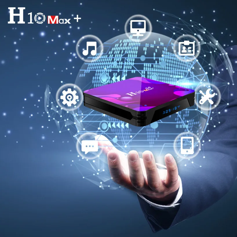 H10最大プラススマートテレビボックスアンドロイド10.0セットトップボックスH313クアッドコア64ビット2ギガバイト16ギガバイトrom 5グラム2.4グラム無線lan 4 18kスマートメディアプレイヤー