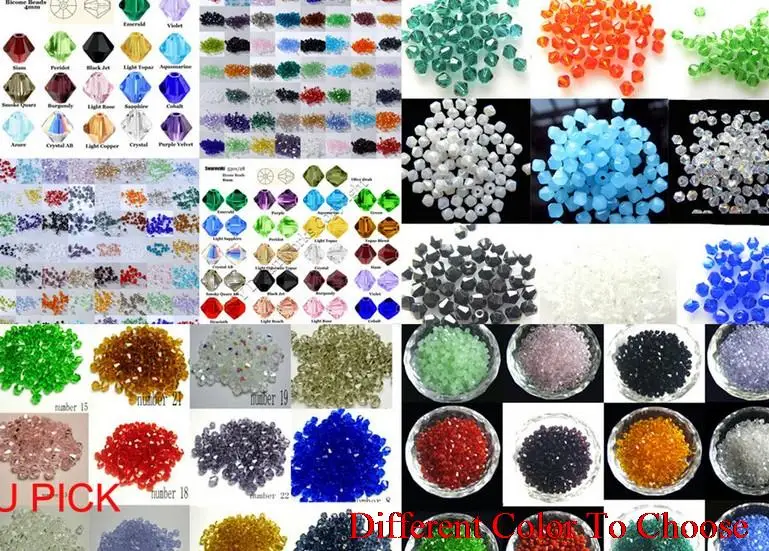 

4mm 6mm 3mm 2000Pcs/lot strand Bicone Faceted Glass Cuts Looses Crystal Beads Colored Mixed bracelet necklace yfg3