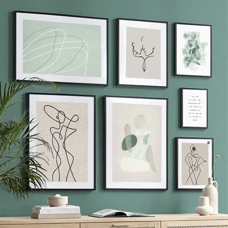 Abstract Line Drawing Face Woman Body Quotes Wall Art Canvas Painting Posters And Prints Wall Pictures For Living Room Decor