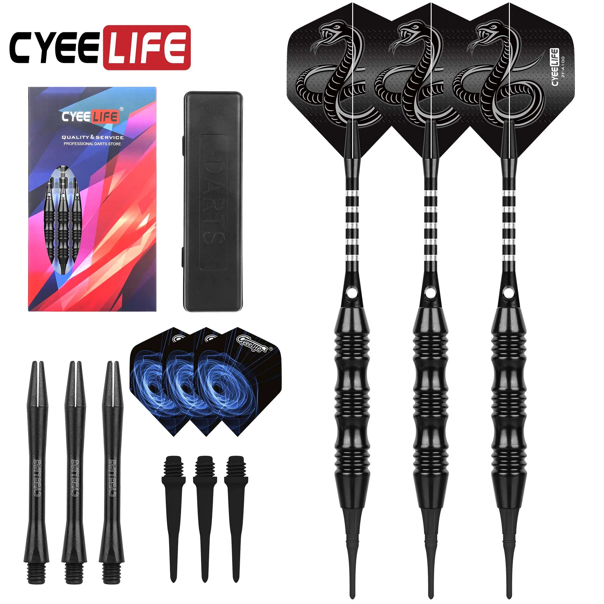 CyeeLife 20g 3pcs Tip Darts Aluminum Shaft  Electronic Plastic Dartboard Indoor Outdoor Games Family bar entertainment