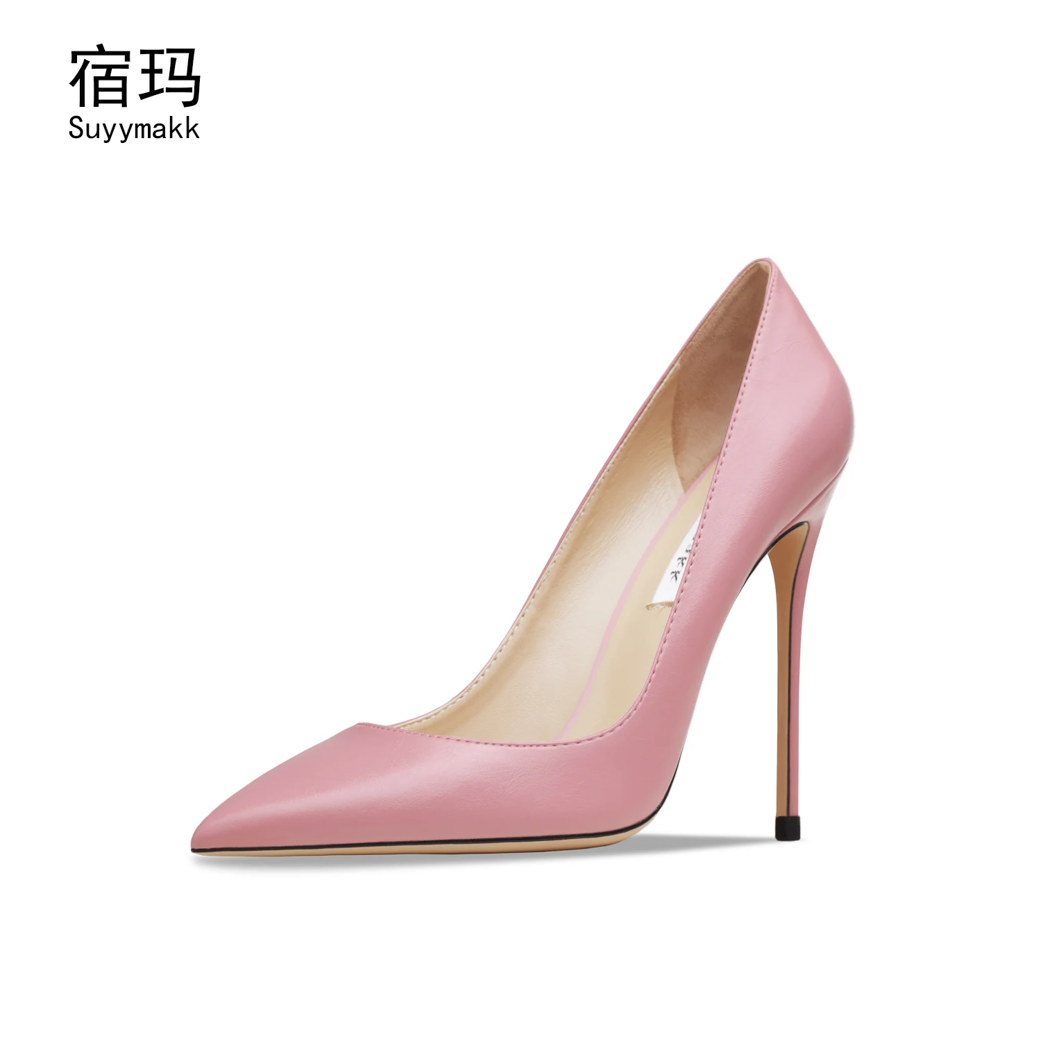 shoes woman 2024 trend Real Leather Pink Women\'s High Heels Shoes Spring Luxury Pointed Toe Classics Pumps Sexy Wedding Shoes