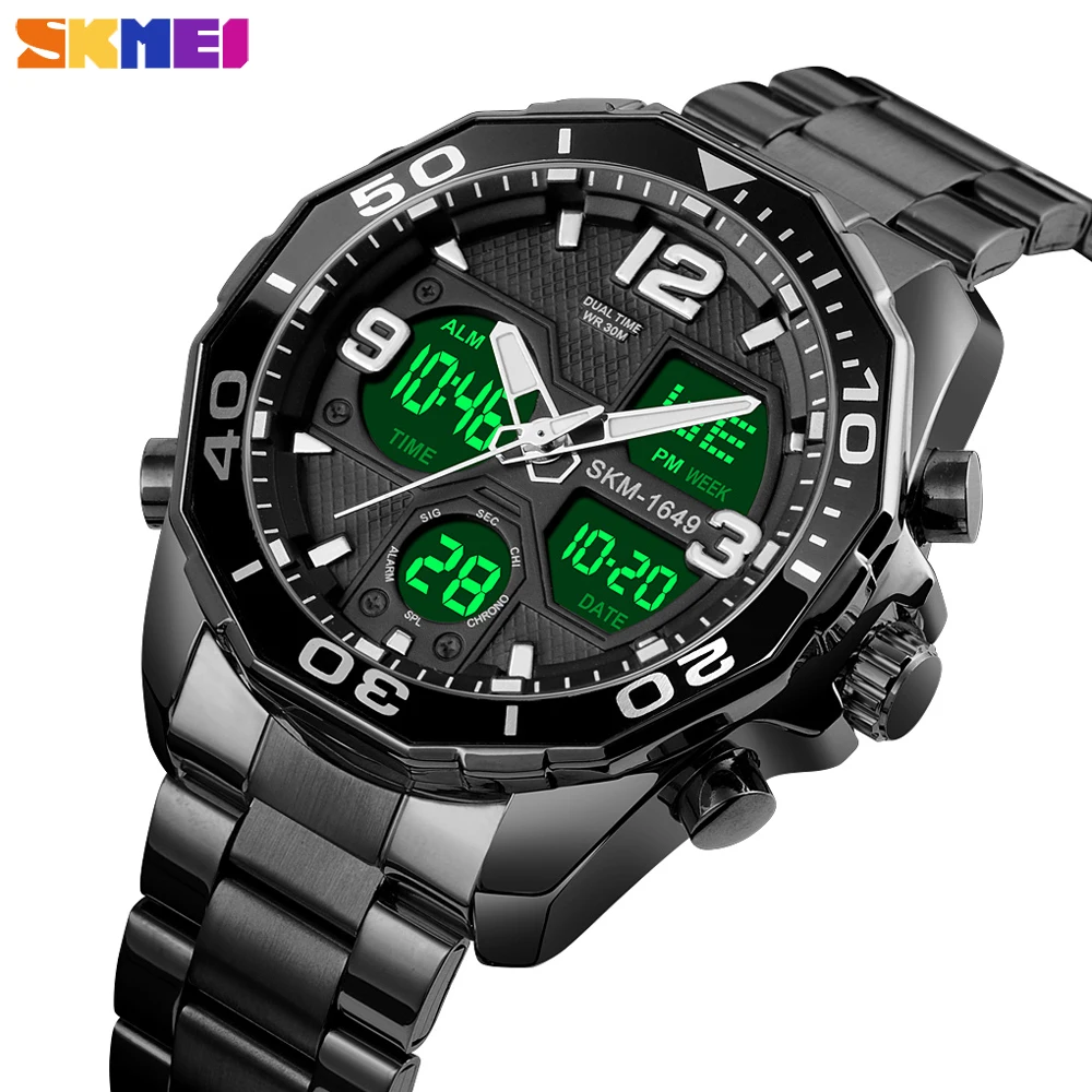 

SKMEI Digital Men's Watches Fashion Sport Chrono Quartz Dress Wristwatch Stainless Steel Waterproof Male Clock Relogio Masculino