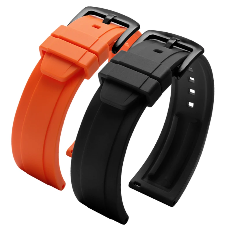 Quick Release Silicone Watchband men's For Seiko citizen tissot casio 20mm 22mm Black Orange Geen red Rubber Strap accessories