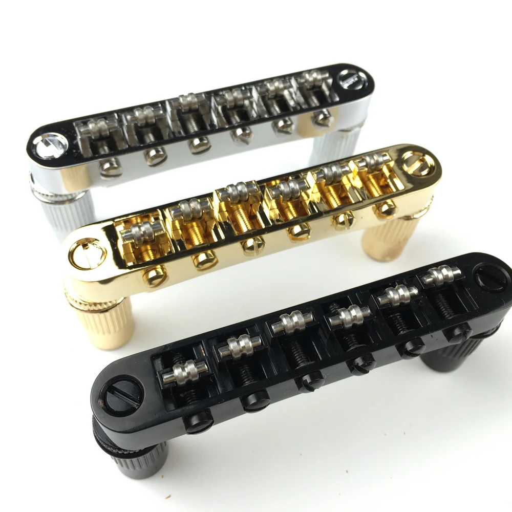 Kaynes Chrome Guitar Roller Saddle Bridge Tune-O-Matic Bridge For Epiphone Les Paul LP SG Electric Guitar Silver Black Gold