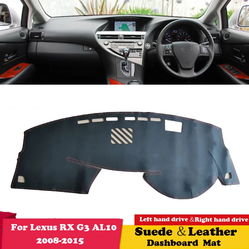 For Lexus RX 2008 2010-2015 AL10 RX270 RX350 RX450h 350 Leather Dashmat Dashboard Cover Pad Dash Mat Carpet Accessories Suede