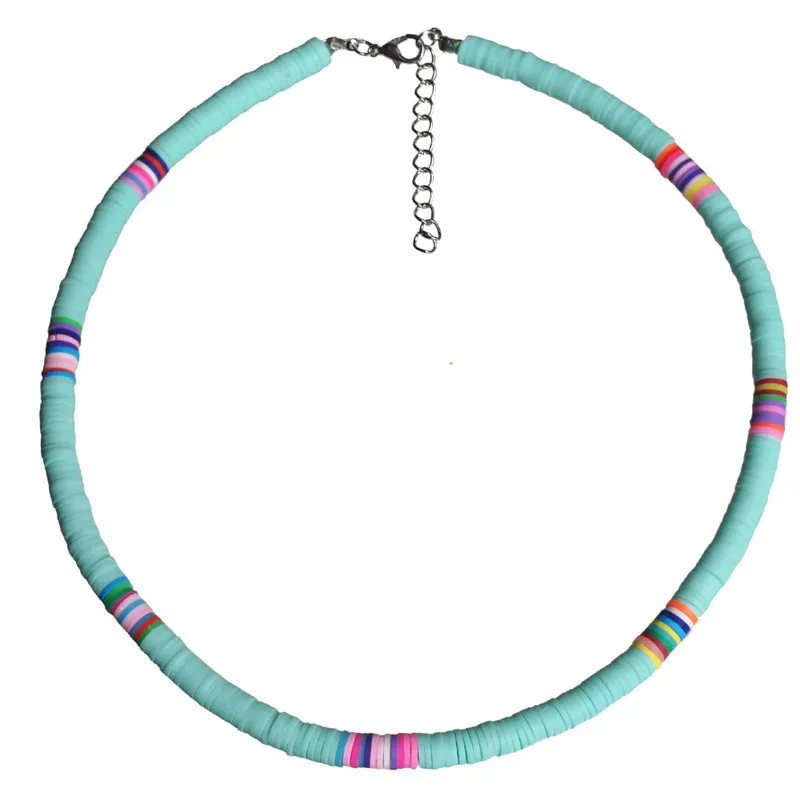 Handmade Bohemian Rainbow Choker Women Necklace Multi Strand African Style Bead Beach Necklace Summer Jewelry