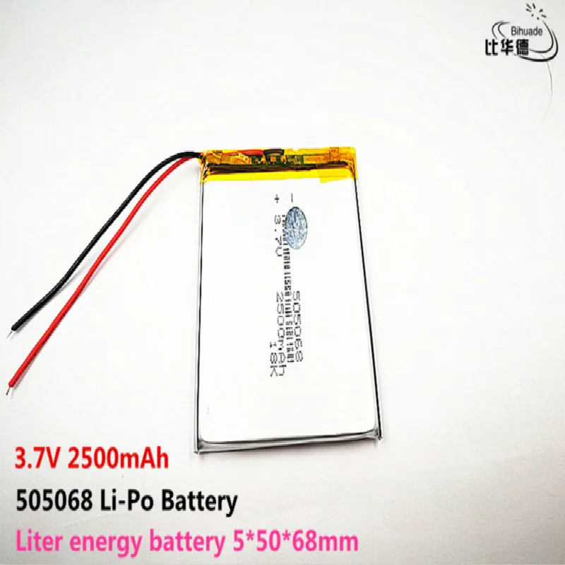 

10pcs Liter energy battery Good Qulity 3.7V,2500mAH,505068 Polymer lithium ion / Li-ion battery for TOY,POWER BANK,GPS,mp3,mp4