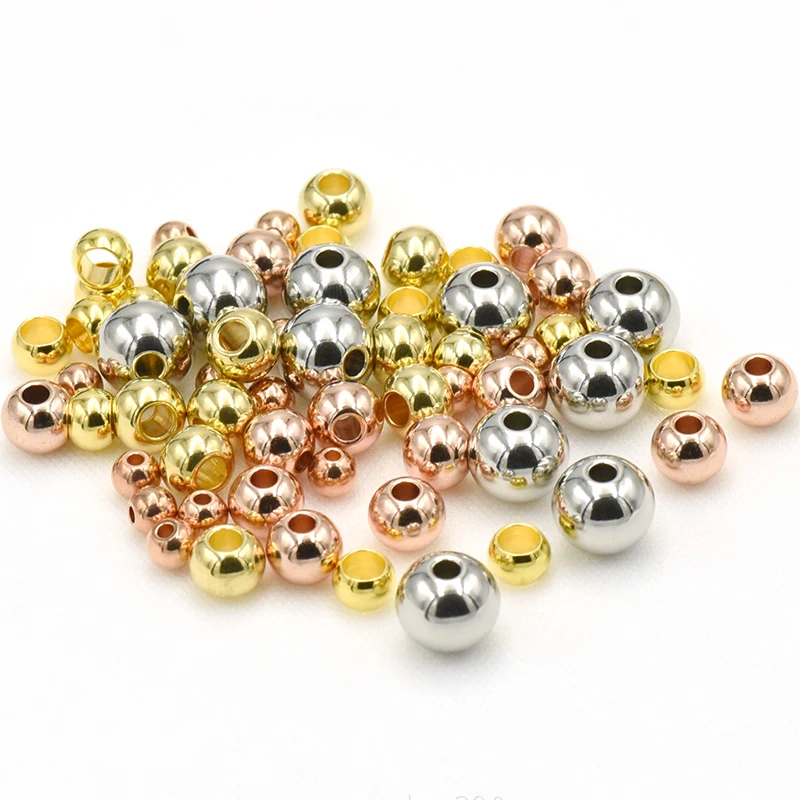 100pcs Stainless Steel Gold Color Spacer Beads Loose Beads for Jewelry Making Diy Bracelets Necklace Beads Accessories Supplies