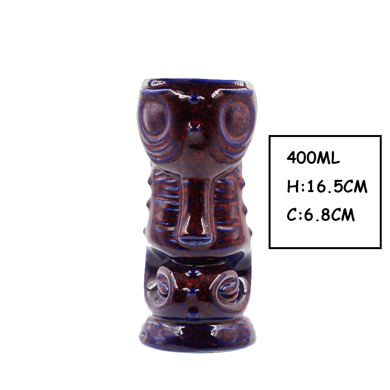 DEOUNY Bar Ceramic Tiki Mug Personality Hawaii Cocktail Glass Creative Cup Zombie Wine Glass Dinkware