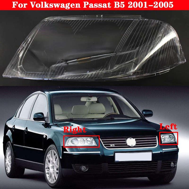 Car Front Headlight Cover For Volkswagen Passat B5 2001-2005 3B7941018F 3B7941017F  Lampshade Head Lamp light Shell glass Lens