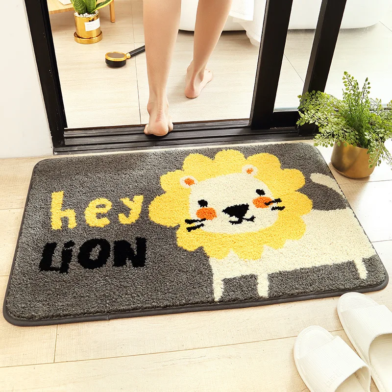 

1pc Entrance Door Floor Mat Soft Cartoon Hallway Mat Rectangle NonSlip Foot Pad Home Welcome Carpet For Hallway Bathroom Kitchen