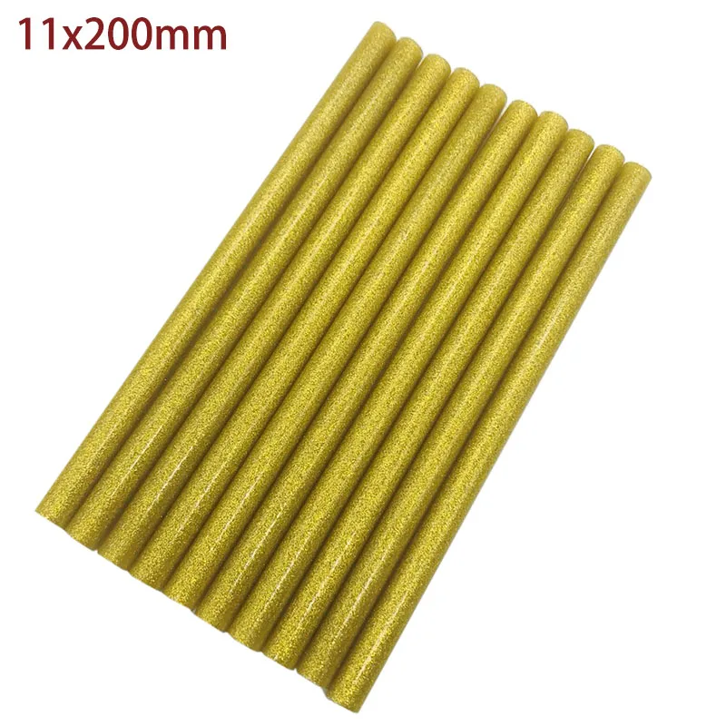 

10 PC 11mm*200mm Hot Melt Glue Sticks For Glue Gun Craft Phone Case Repair Accessories Adhesive 11mm Gold Color GlueStick