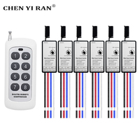 433MHz RF Wireless Remote Control  6/8 Channel/Gang/way Transmitter and  DC6V 12V 24V Receiver  Smart Home Swicth For Light/LED/