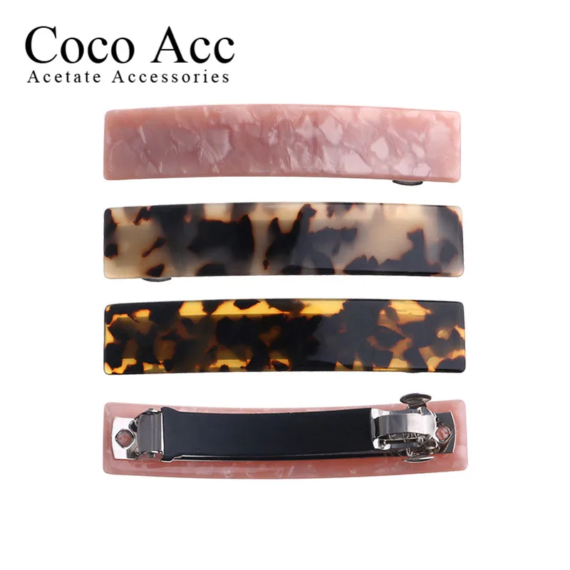 Clearance Sale = acetate tortoise shell leopard print acrylic Korea hair barrette clips for women girls long thick hair