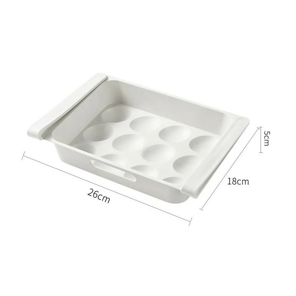 Supporto per scatola di immagazzinaggio del frigorifero estraibile scaffale per cassetti per Organizer per alimenti scaffale per la conservazione corretto accessori per la cucina del negozio di verdure per uova