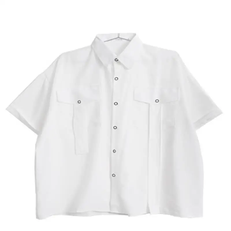 Men's Short Sleeve Shirt Summer New Style Yamamoto Style Niche Design Fashion Casual Loose Large Size Shirt