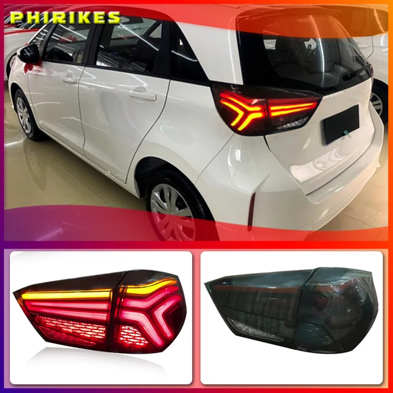 Rear Fog Lamp + Brake Light + Reverse + Dynamic Turn Signal Car LED Tail Light Taillight For Honda JAZZ FIT 2020 2021