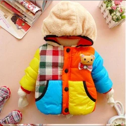 New Winter Brand Baby Boys&Girls Clothes Children's Clothing Kids Thick Wadded Jacket Cartoon Bear Cotton-padded Warm Outwear