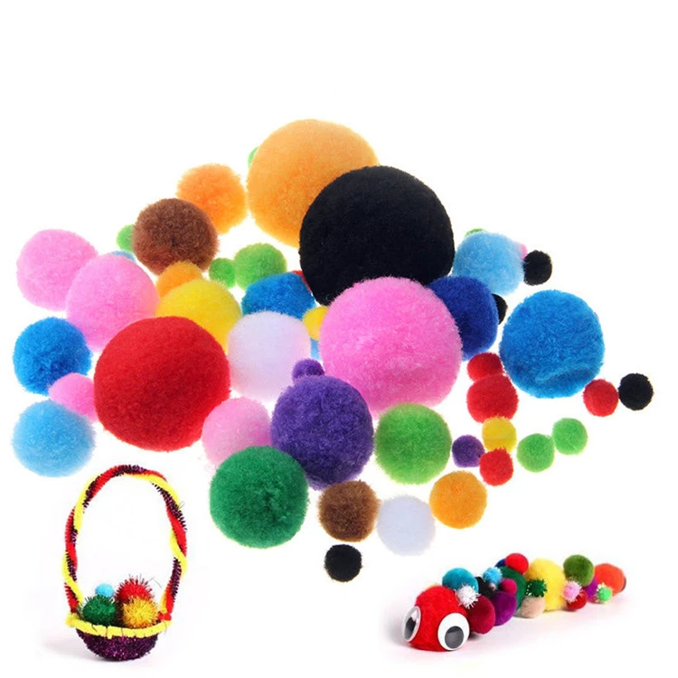 Una varietà di colori e dimensioni da 5mm A 50mm soffice pompon morbido giocattolo per bambini fai da te decorazione per vacanze di nozze