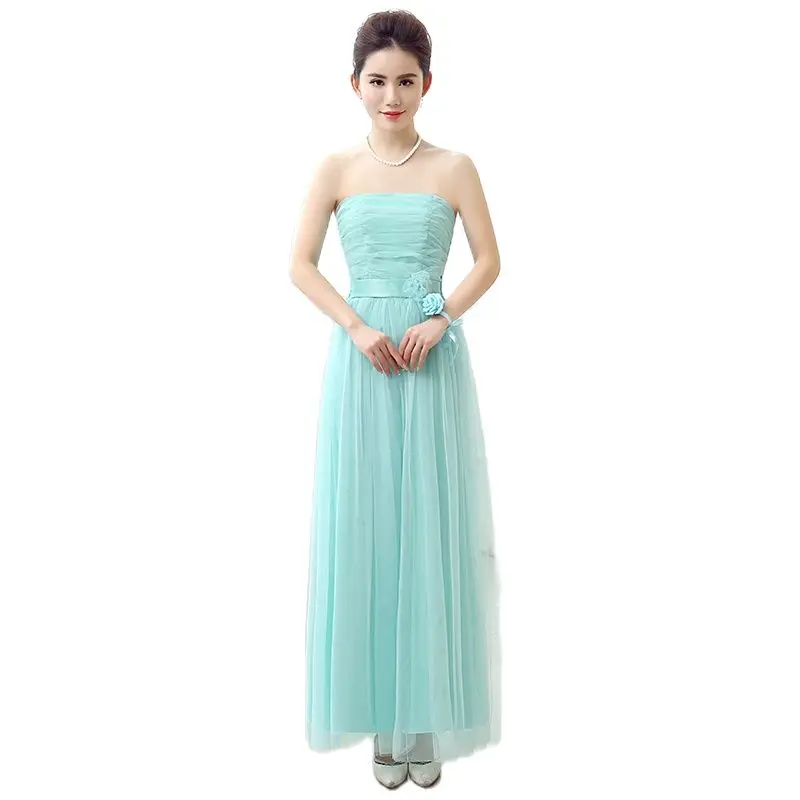 Clearance Sale Party Dress Long Vestido Birthday Tulle Graduation Dress Bride Guest Gown Strapless Bridesmaid Dresses