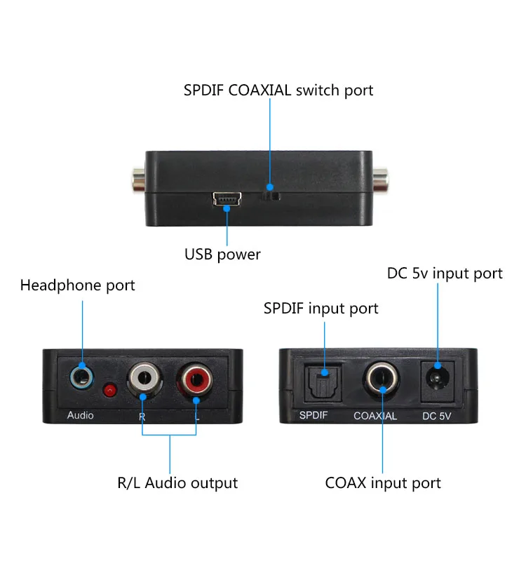 ЦАП-усилитель цифро-аналоговый аудиоконвертер RCA разъем 3,5 мм усилитель для наушников Toslink оптический коаксиальный вход для Dolby DTS Stere