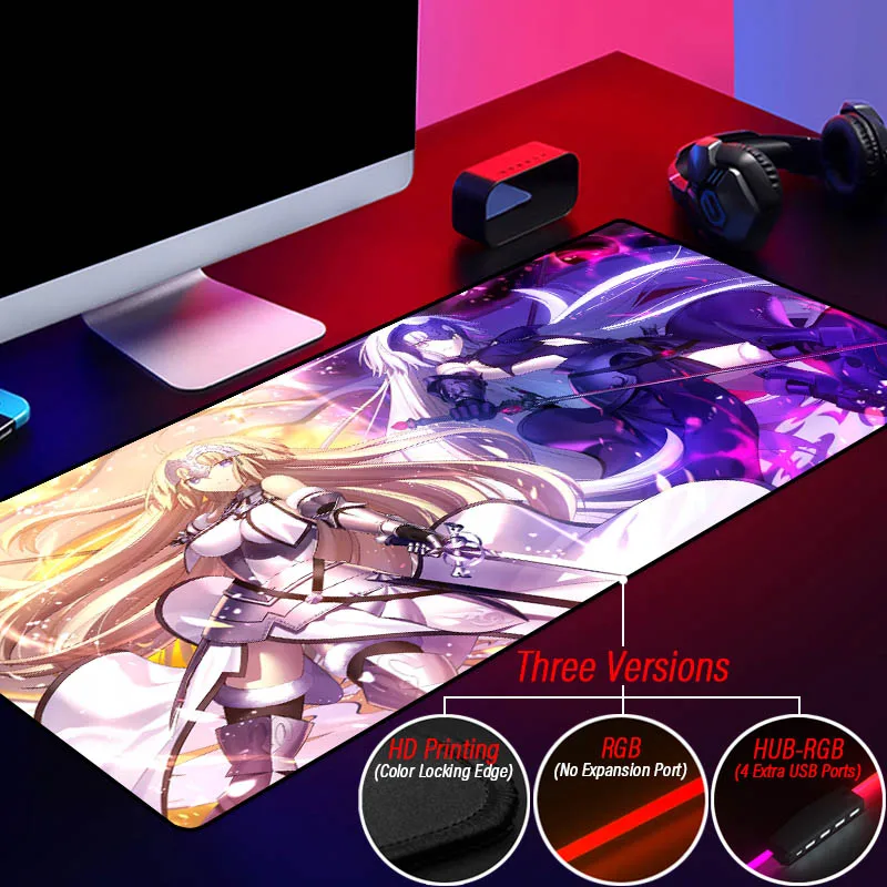 Large Illuminate Mouse Pad Saber Archer RGB Mousepad 900x400 Led HUB 4 in 1 USB Customized Desk Mat