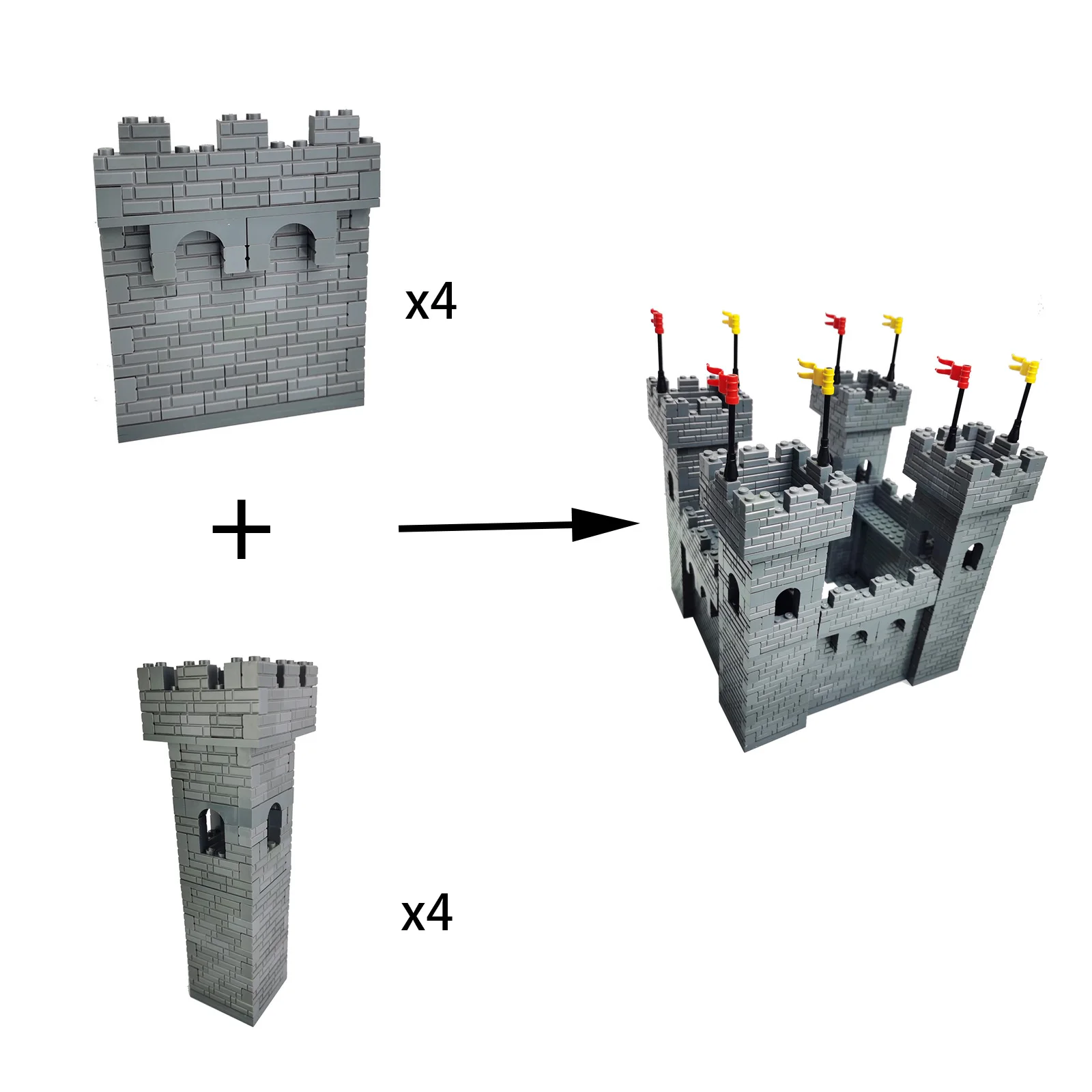 Gebäude Block DIY Festung Festung Hochburg Große Befestigten Burg bildungs Bricks Spielzeug Für Jungen Geschenk – Detail 3