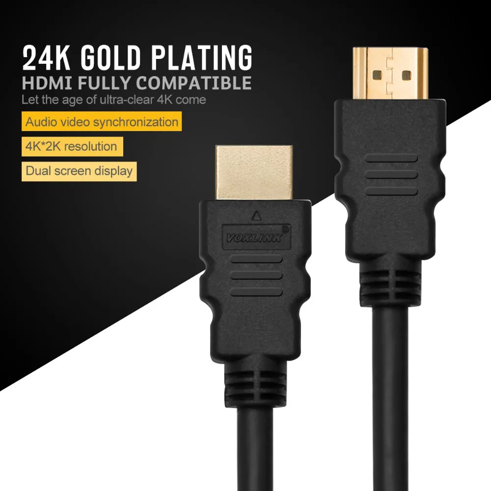 Compatible con HDMI Cable de vídeo Chapado en Cables de oro 1,4 4K 1080P 3D Cable para HDTV del divisor del conmutador 0,3 m 1m 1,5 m HDMI a HDMI Cable