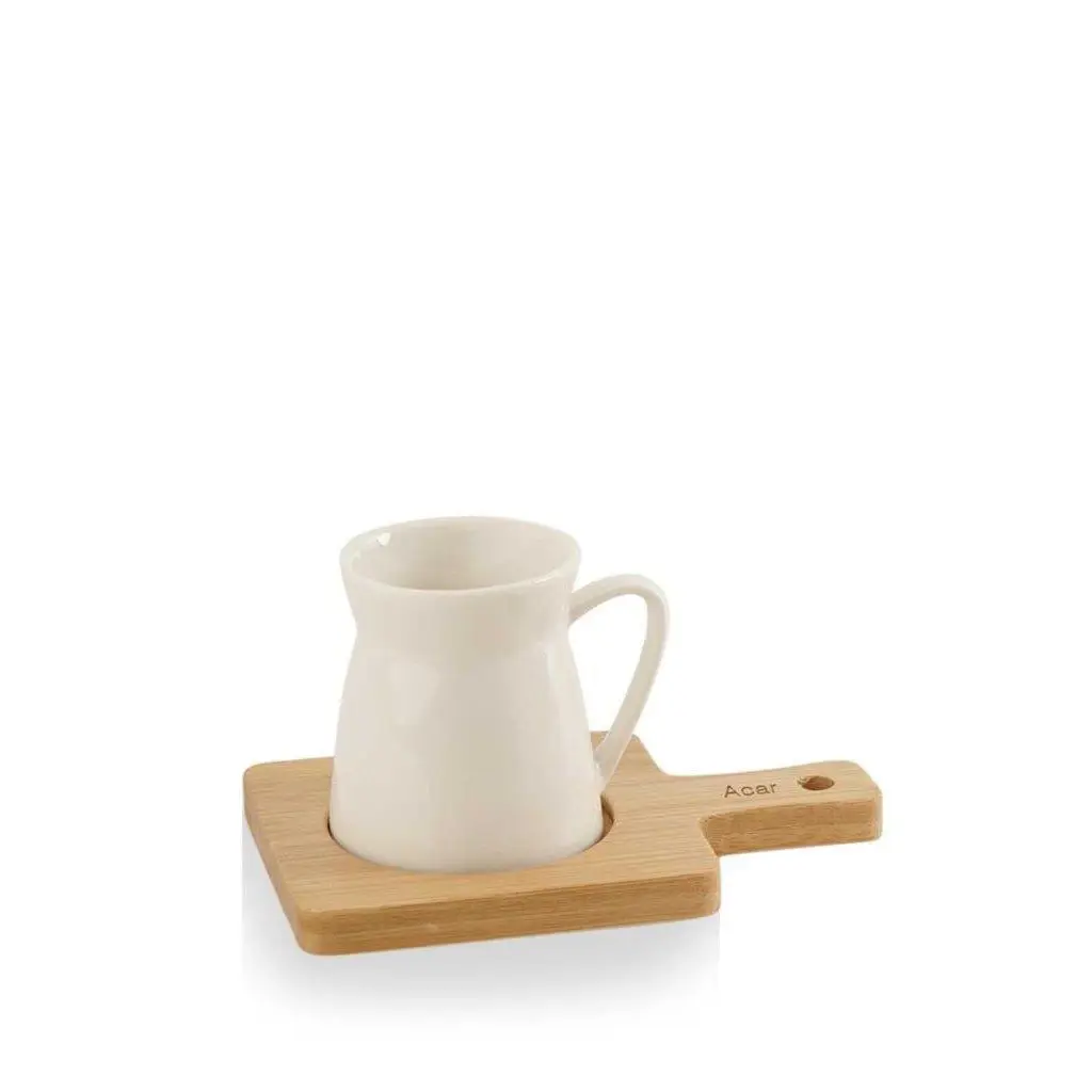 DOLBOVI Acar Bamboo Sunumlu 6'lı Porcelain White coffee cup Pad 9602 mug кружка coffee cup cup