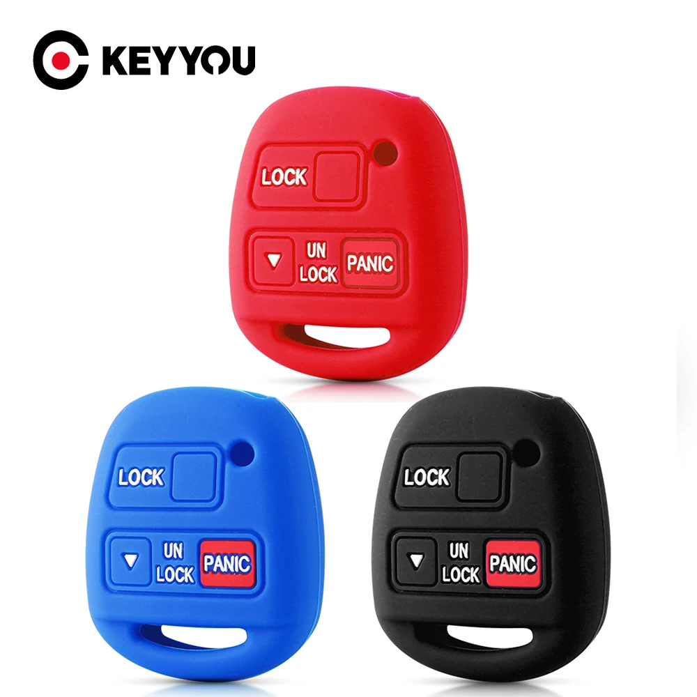 KEYYOU Key Rings For TOYOTA Avensis Camry Corolla For Lexus ES330 RX330 GS300 Fob Protect Remote Silicone Car Key Case