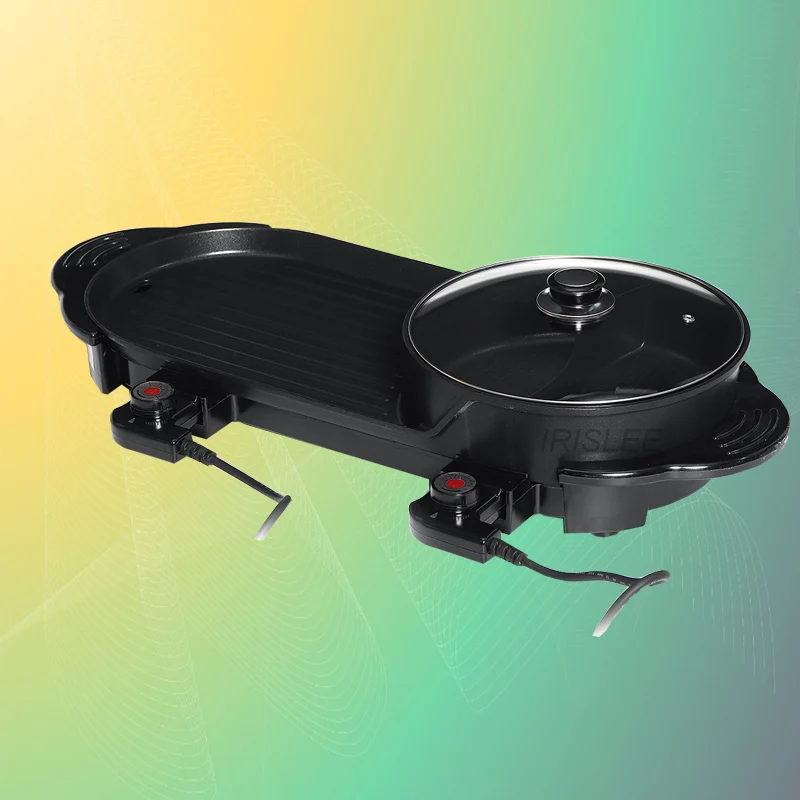 

2 in 1 Electric Barbecue Hot Pot 2200W 220V Multi-Function Home Party Cooling Appliances Non Stick BBQ Grill Pan