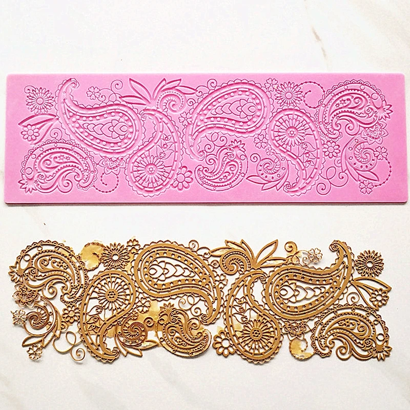 Silicone Lace Mat Cake Decorating Tool Fondant Mold Silicone Mat Fatima Pattern Mousse Sugarcraft Bakeware Baking Tools K583