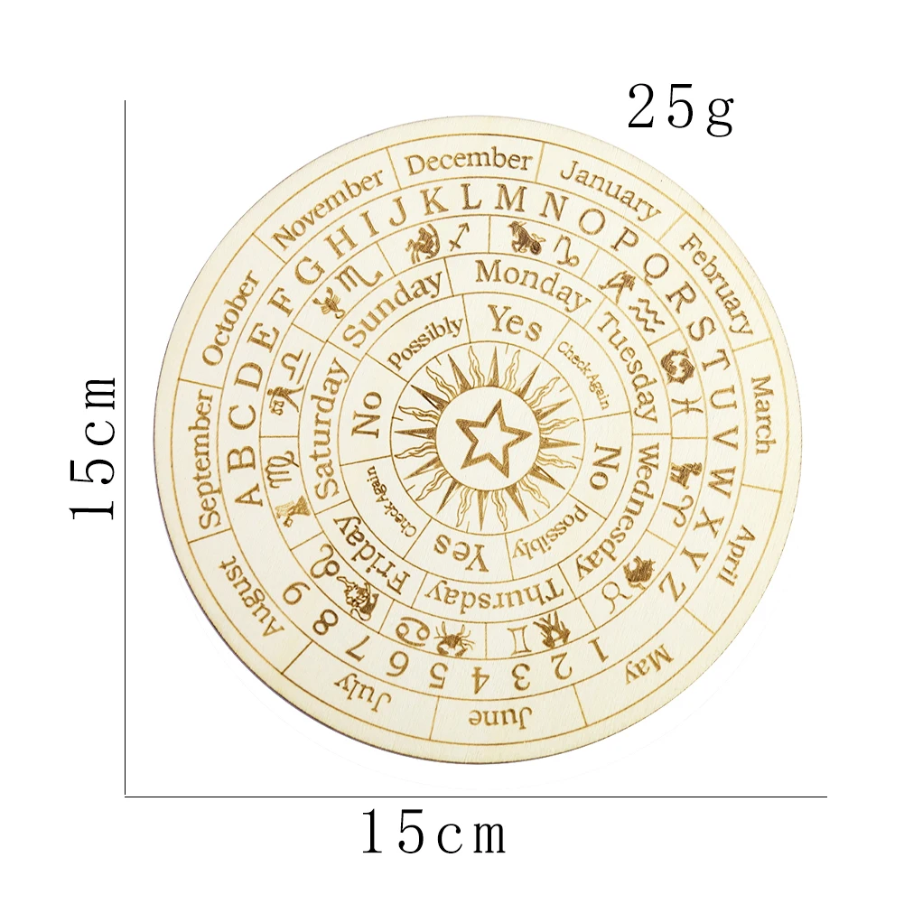 Image 7: Planche à pendule de Divination en bois, douze Constellations, signe, décoration de maison, étoile, soleil, lune, autel, panneau d'affichage, dessous de verre de méditation, artisanat