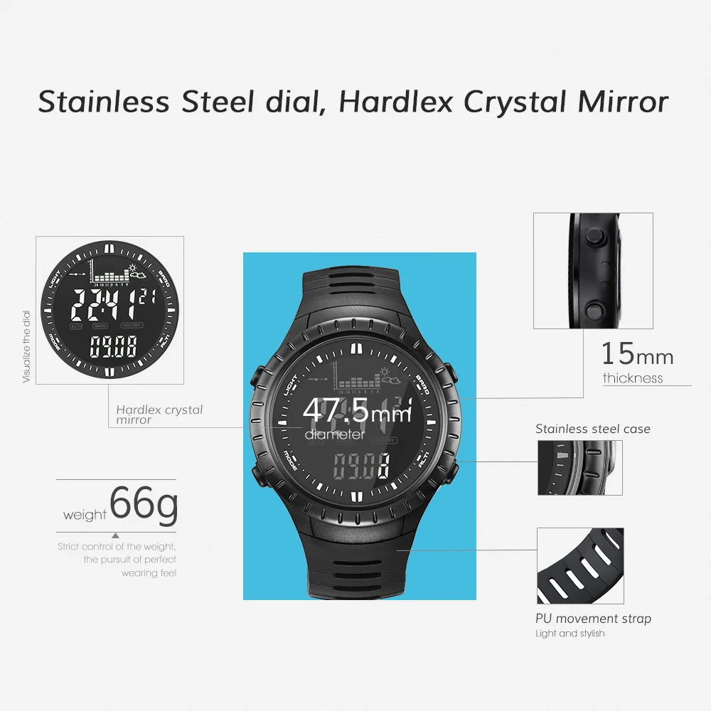 SPV710 Mountaineering Outdoor Sports  Brometer Multifunction Altitude Smart Fishing Equipment Trendy Male Sports Watch