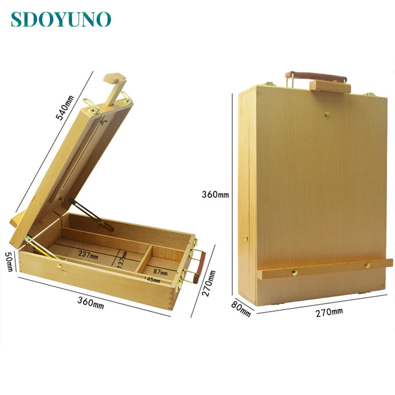 SDOYUNO Painting by number Tool Easel Multifunctional Painting Artist Easel Paint Supply Wood Table Retractable Box Board