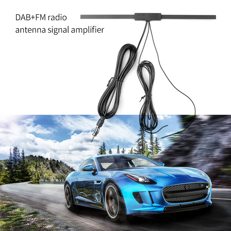 1pc Universal DAB+FM Radio Car Antenna Signal Amplifier Aerial Plug Play VHF UHF Auto Antenna Mayitr Car Accessori