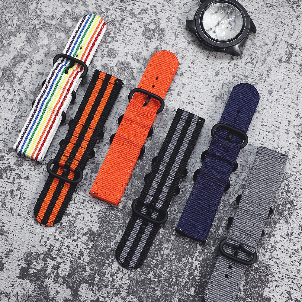 20mm 22mm watch strap For Samsung Galaxy watch 4/6/classic/5 pro/3/Gear S3/amazfit Nylon loop bracelet Huawei GT 2E/3/Pro/4 band